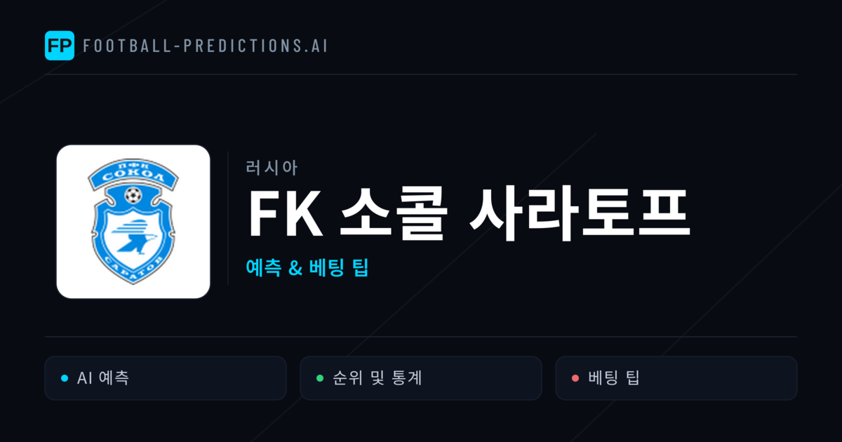 FK 소콜 사라토프 축구 예측 & 통계