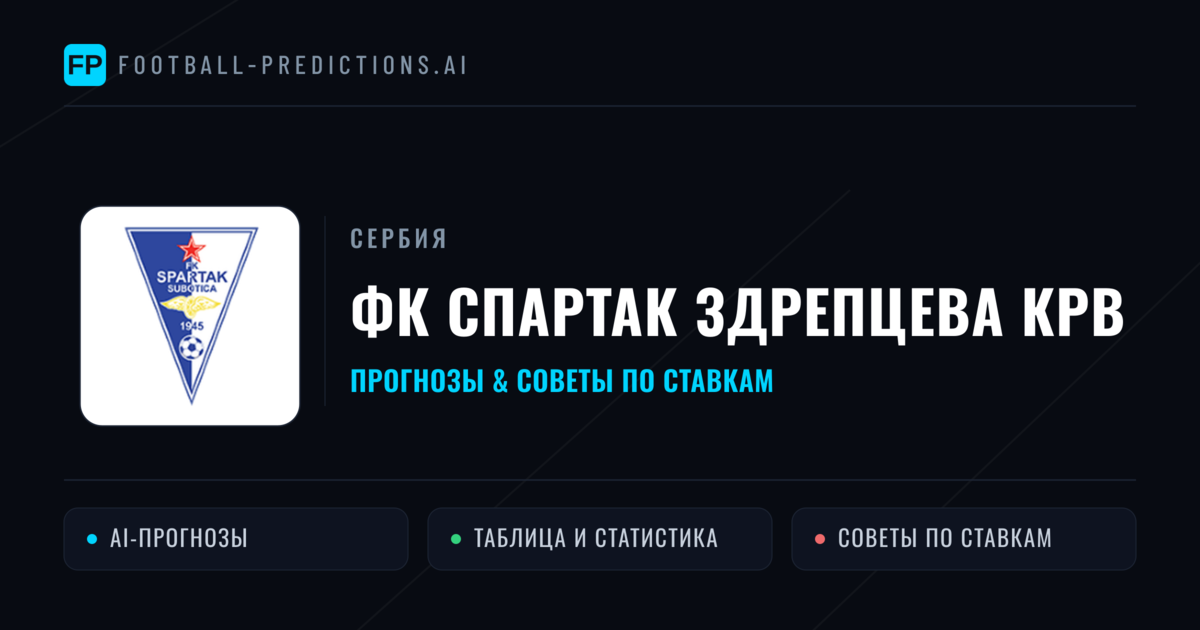ФК Спартак Здрепцева КРВ прогнозы и статистика