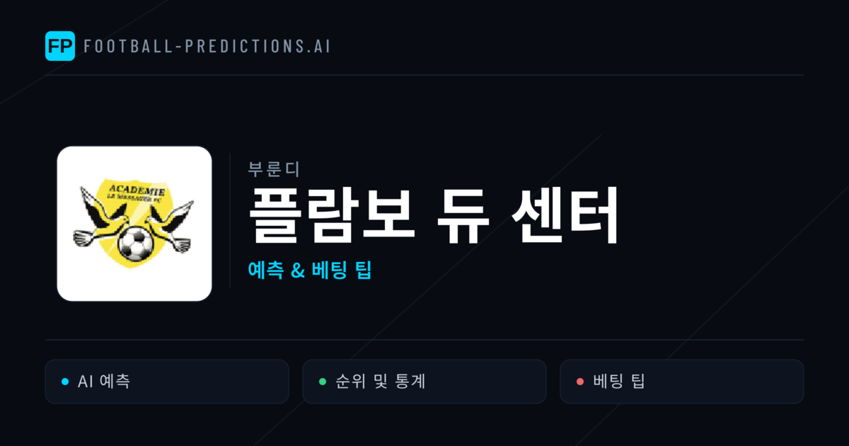 플람보 듀 센터 축구 예측 & 통계
