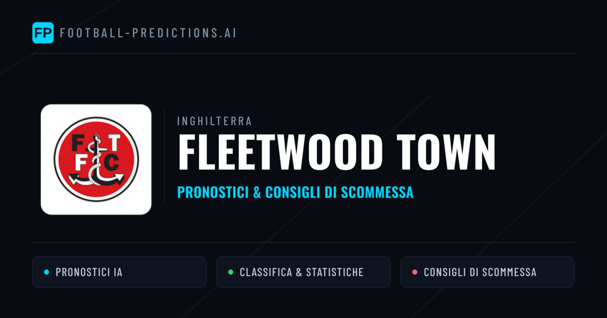Pronostici e Statistiche Fleetwood Town