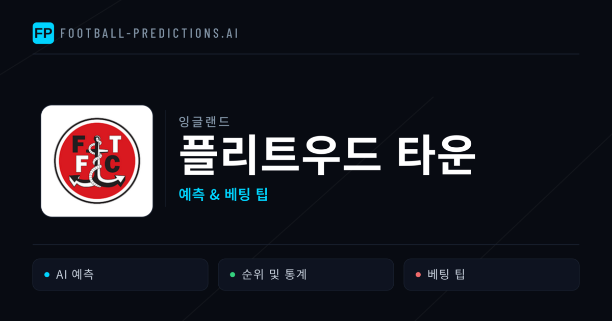 플리트우드 타운 축구 예측 & 통계