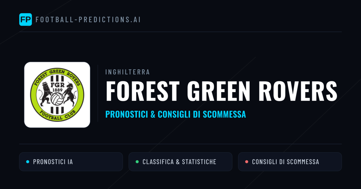 Pronostici e Statistiche Forest Green Rovers