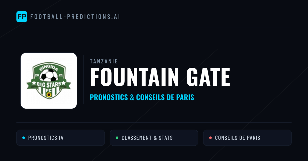 Fountain Gate Pronostics & Statistiques