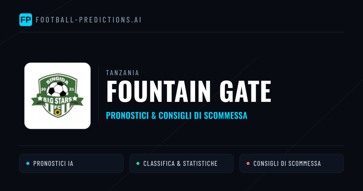 Pronostici e Statistiche Fountain Gate