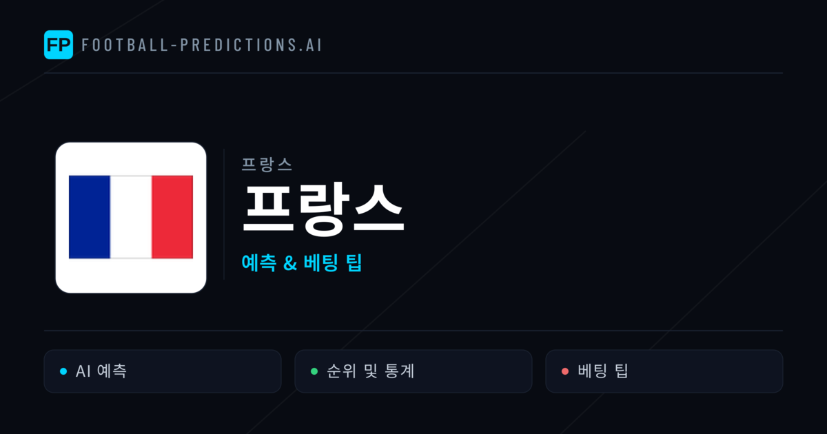 프랑스 축구 예측 & 통계
