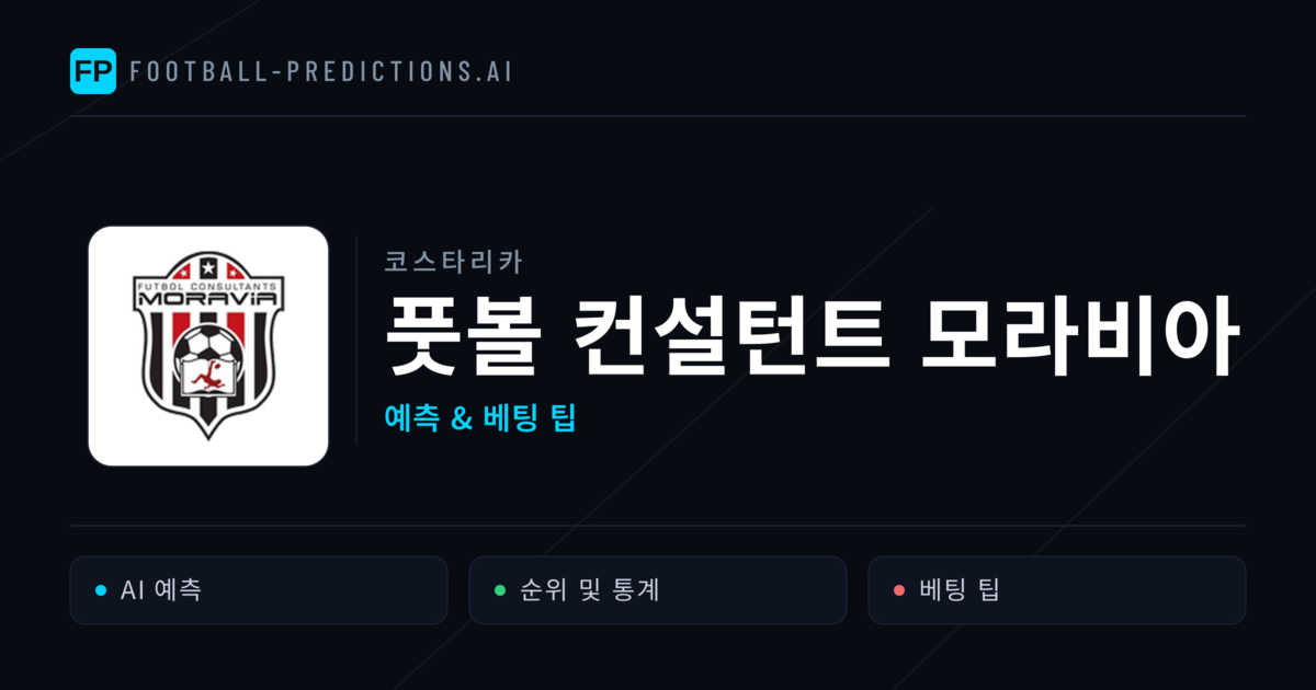 풋볼 컨설턴트 모라비아 축구 예측 & 통계
