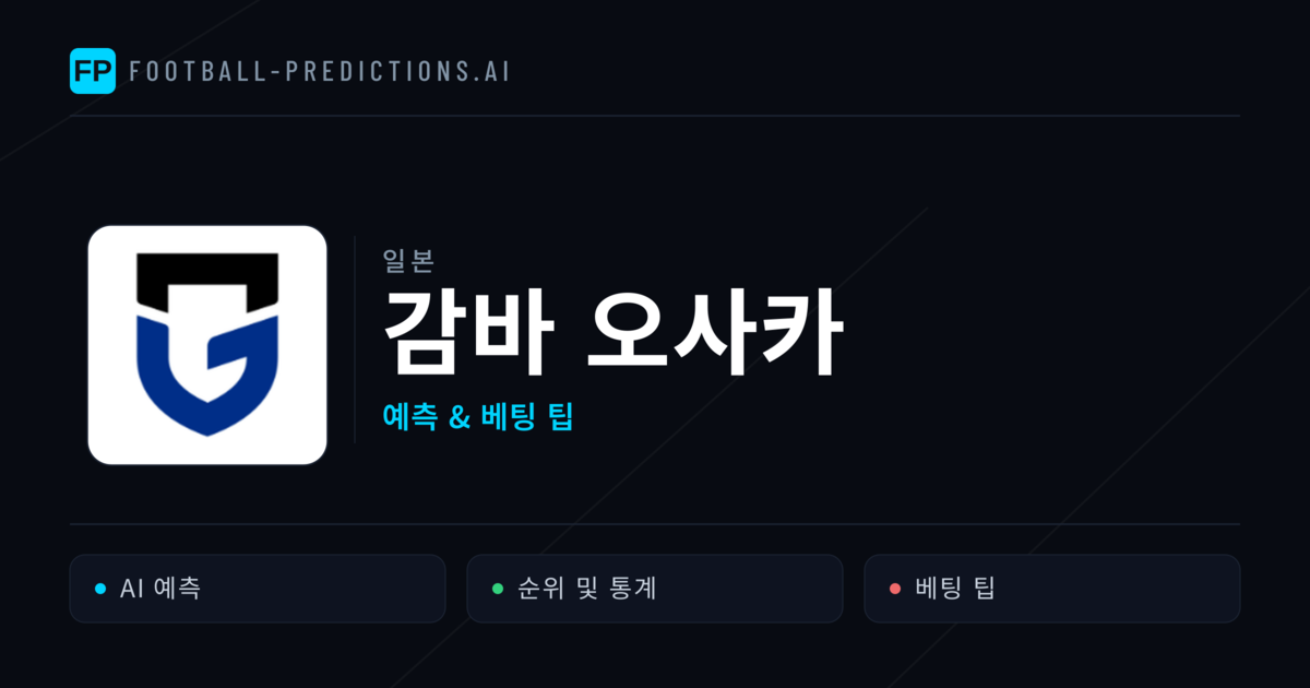 감바 오사카 축구 예측 & 통계