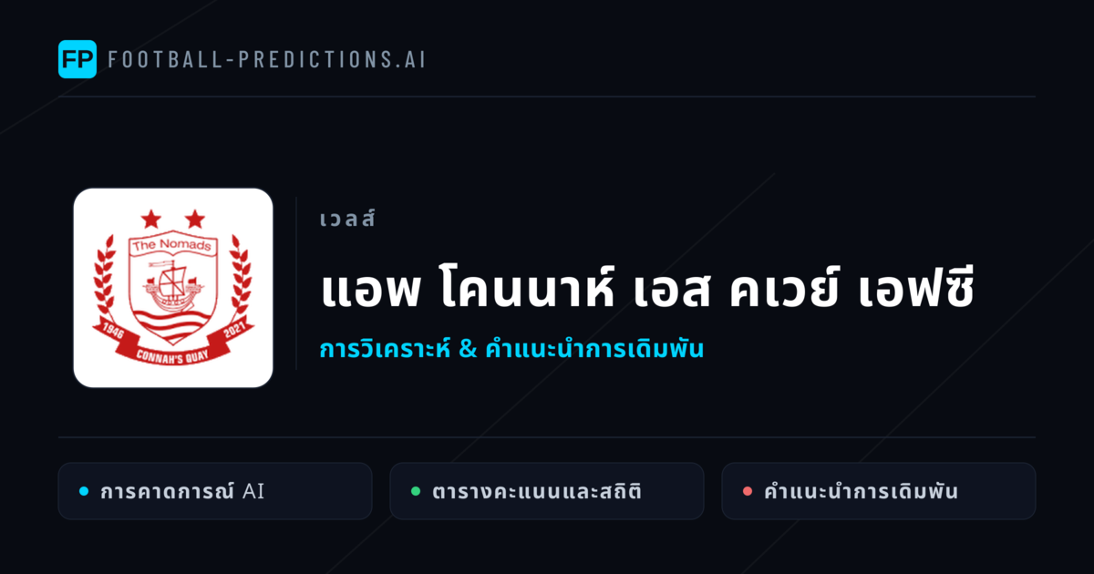 แอพ โคนนาห์ เอส คเวย์ เอฟซี การวิเคราะห์และสถิติ