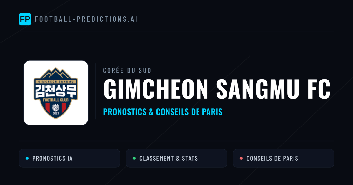 Gimcheon Sangmu FC Pronostics & Statistiques