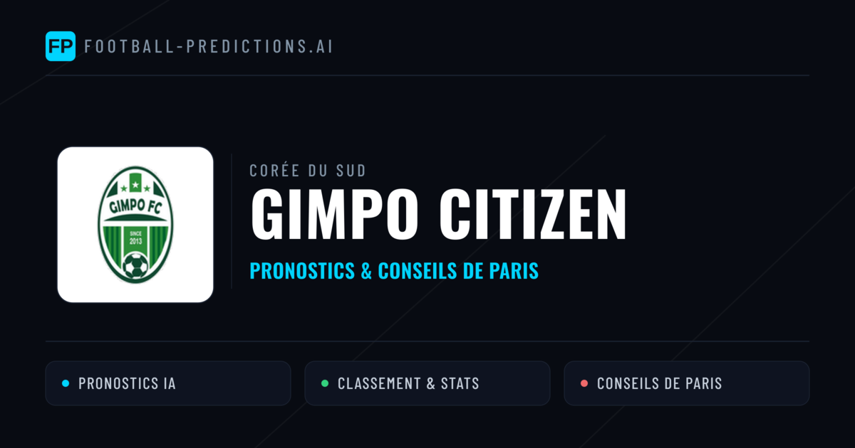 Gimpo Citizen Pronostics & Statistiques