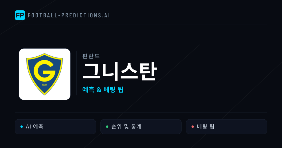 그니스탄 축구 예측 & 통계