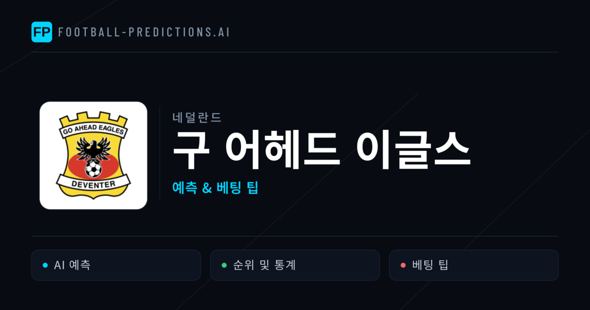 구 어헤드 이글스 축구 예측 & 통계