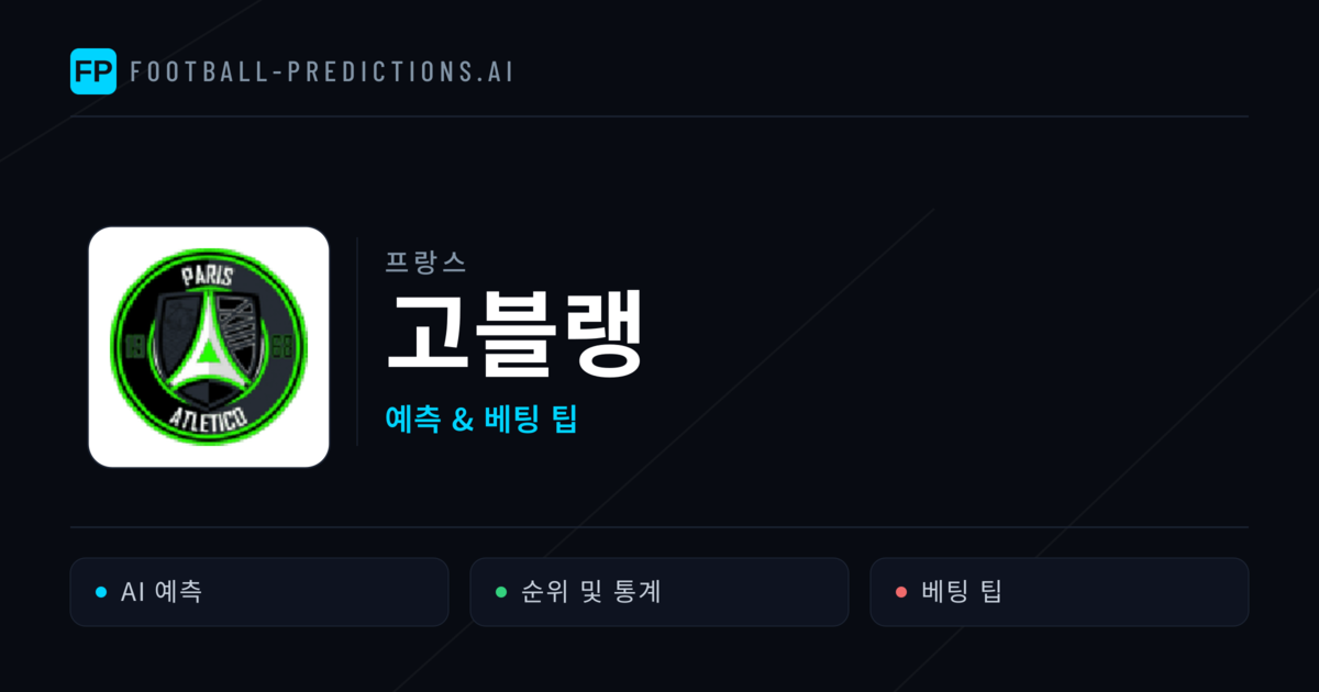 고블랭 축구 예측 & 통계