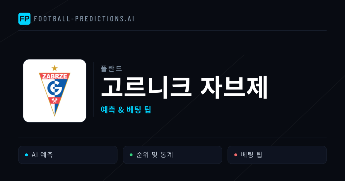 고르니크 자브제 축구 예측 & 통계