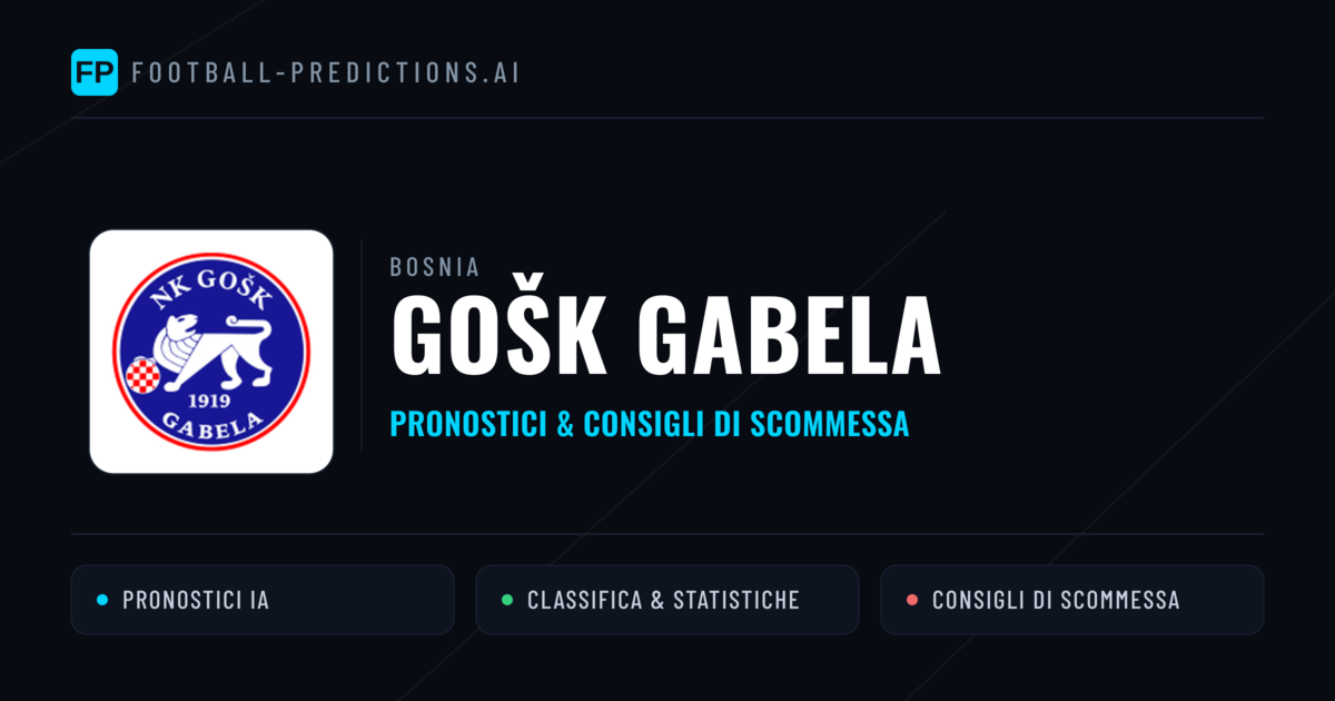 Pronostici e Statistiche GOŠK Gabela