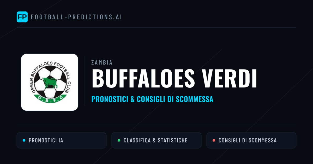 Pronostici e Statistiche Buffaloes Verdi