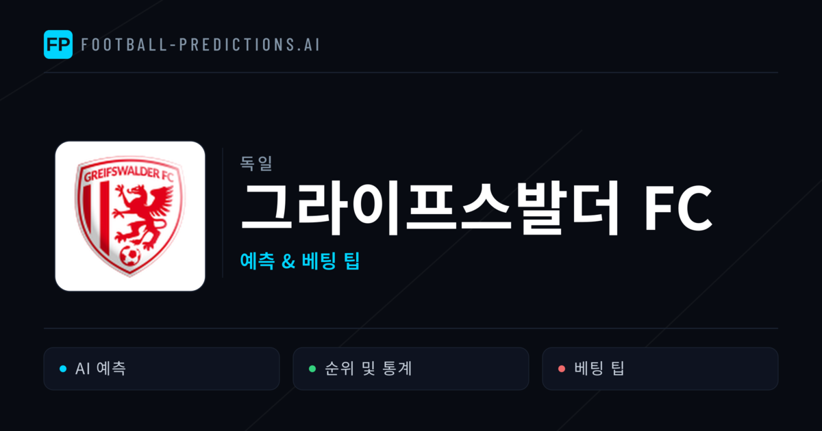 그라이프스발더 FC 축구 예측 & 통계