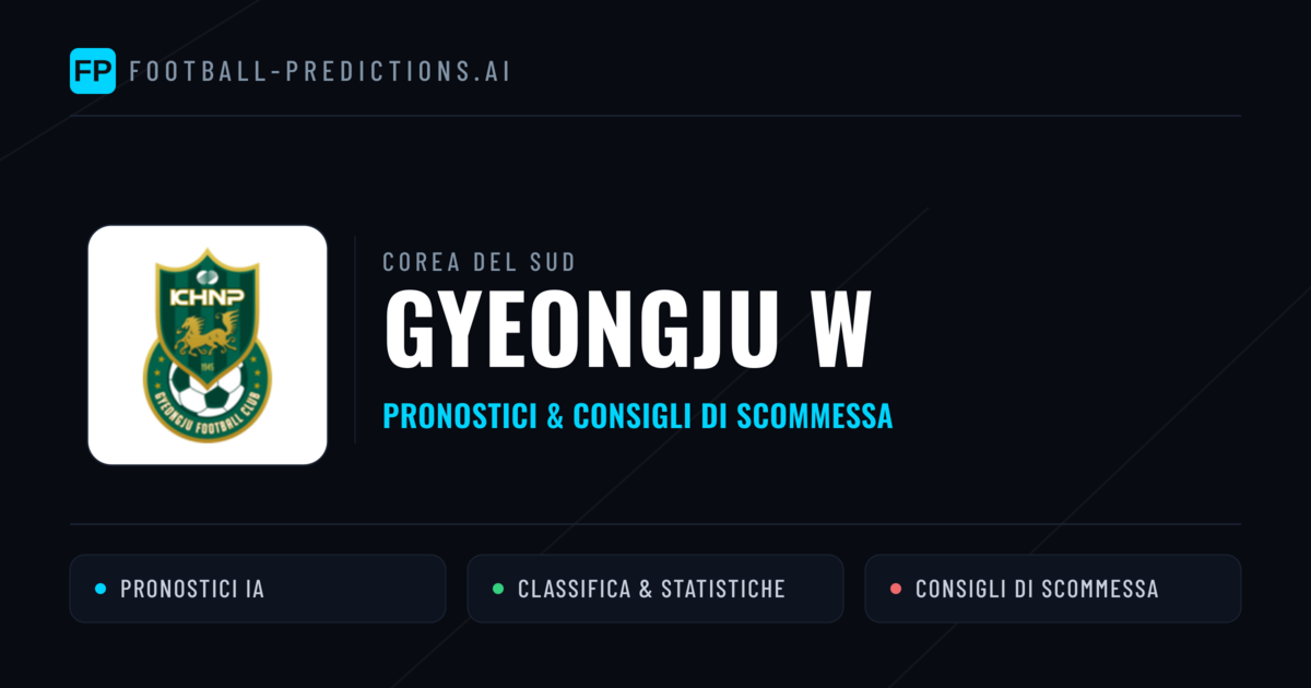 Pronostici e Statistiche Gyeongju W