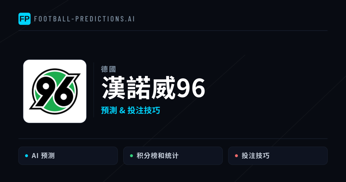 漢諾威96 運彩分析|足球預測與數據