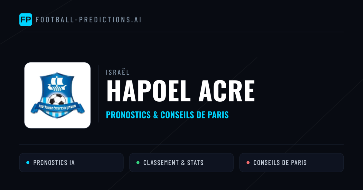 Hapoel Acre Pronostics & Statistiques