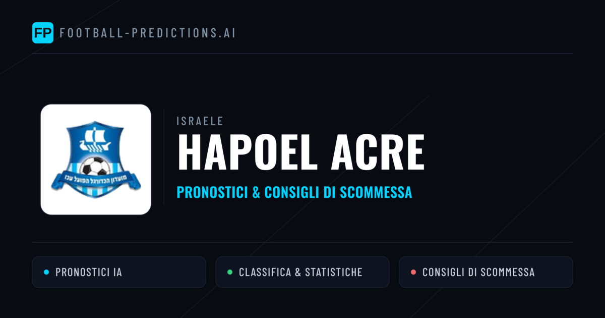 Pronostici e Statistiche Hapoel Acre