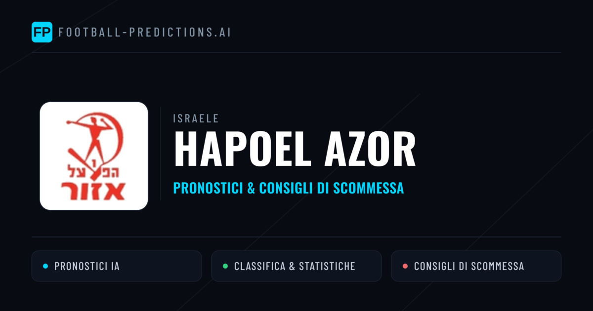 Pronostici e Statistiche Hapoel Azor