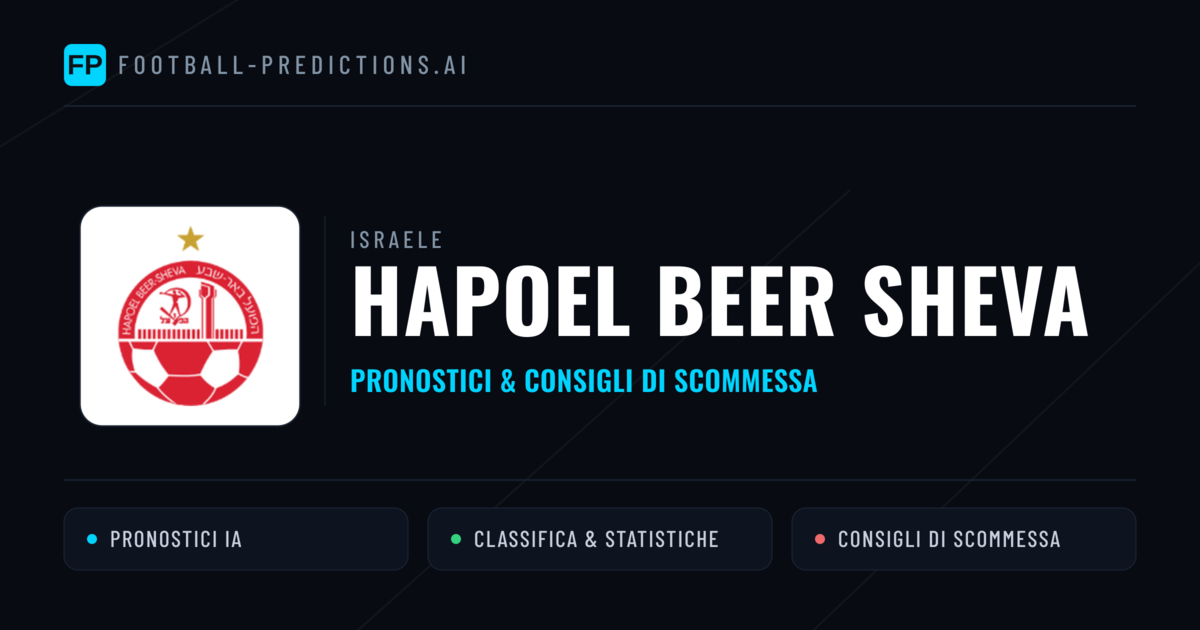 Pronostici e Statistiche Hapoel Beer Sheva