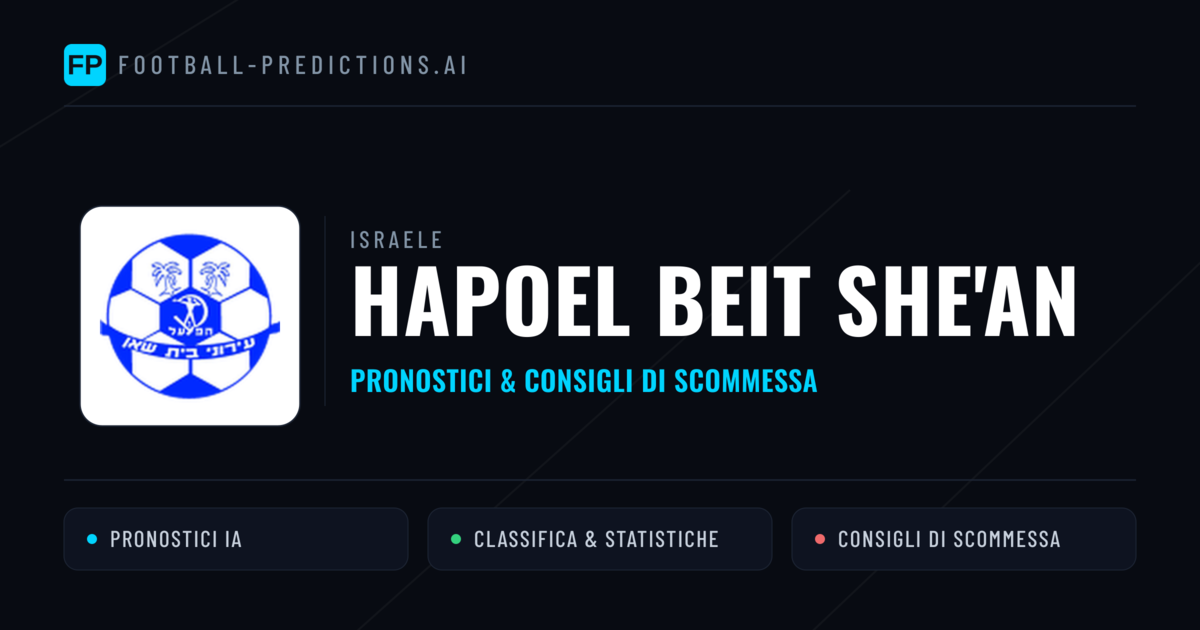 Pronostici e Statistiche Hapoel Beit She'an