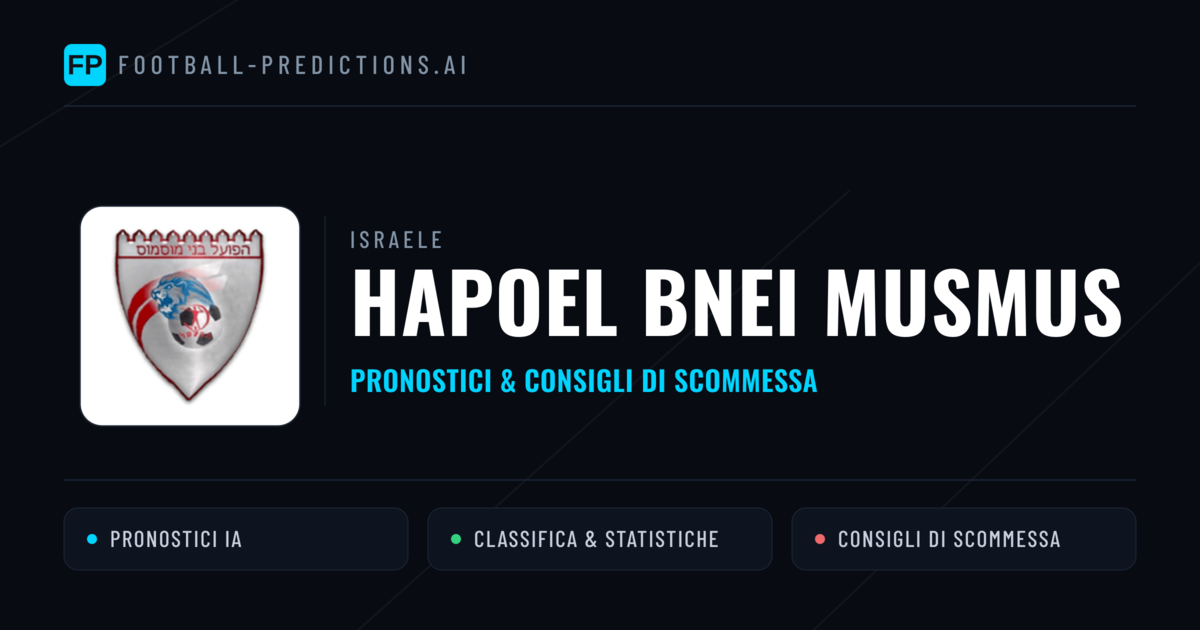 Pronostici e Statistiche Hapoel Bnei Musmus