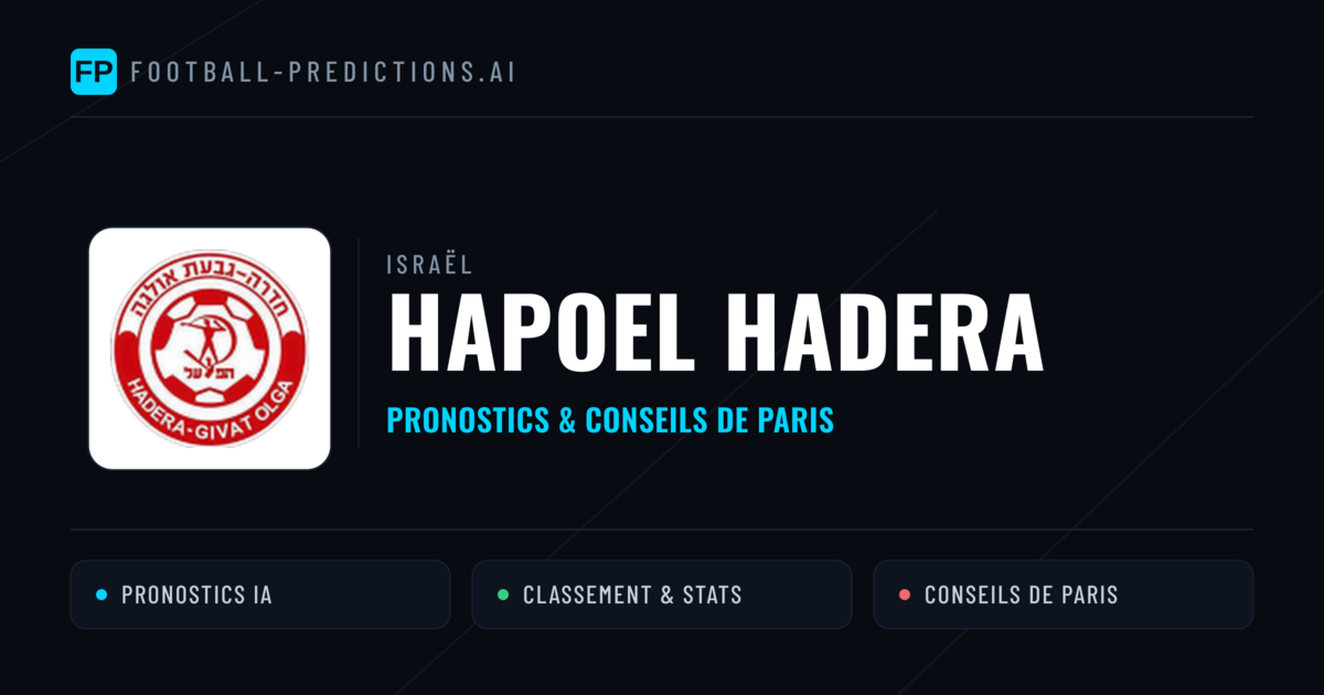 Hapoel Hadera Pronostics & Statistiques