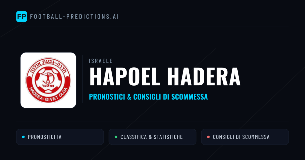 Pronostici e Statistiche Hapoel Hadera