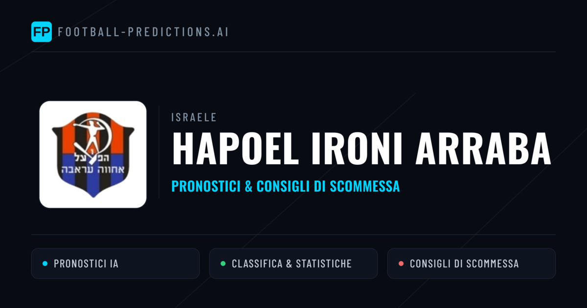 Pronostici e Statistiche Hapoel Ironi Arraba