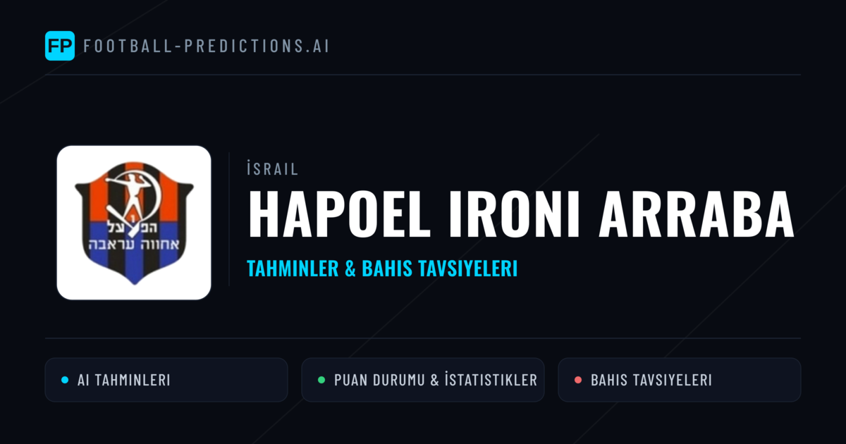 Hapoel Ironi Arraba Tahminleri & İstatistikler