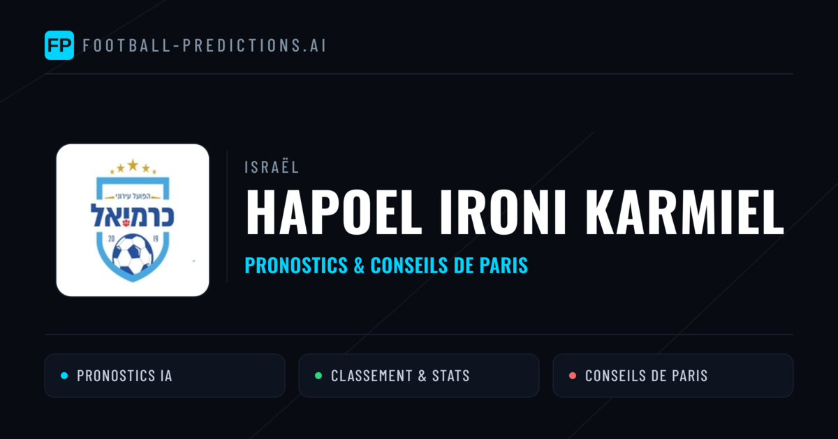 Hapoel Ironi Karmiel Pronostics & Statistiques