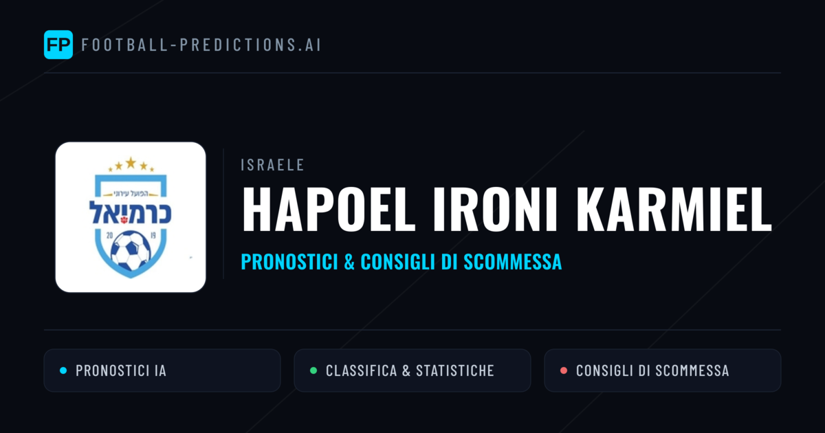 Pronostici e Statistiche Hapoel Ironi Karmiel