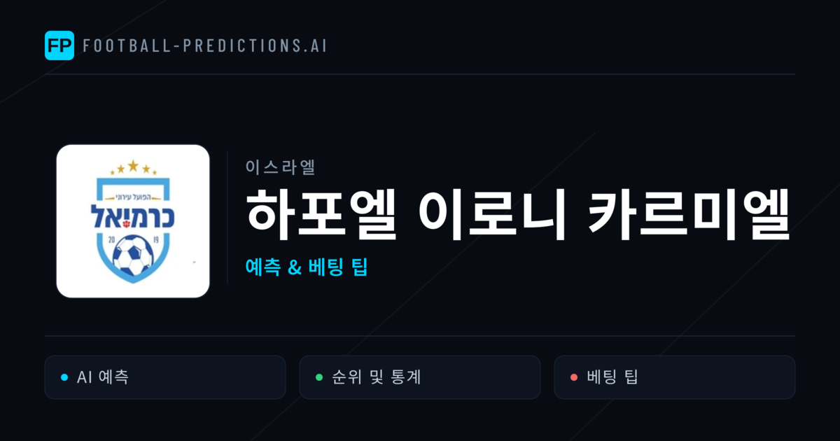 하포엘 이로니 카르미엘 축구 예측 & 통계