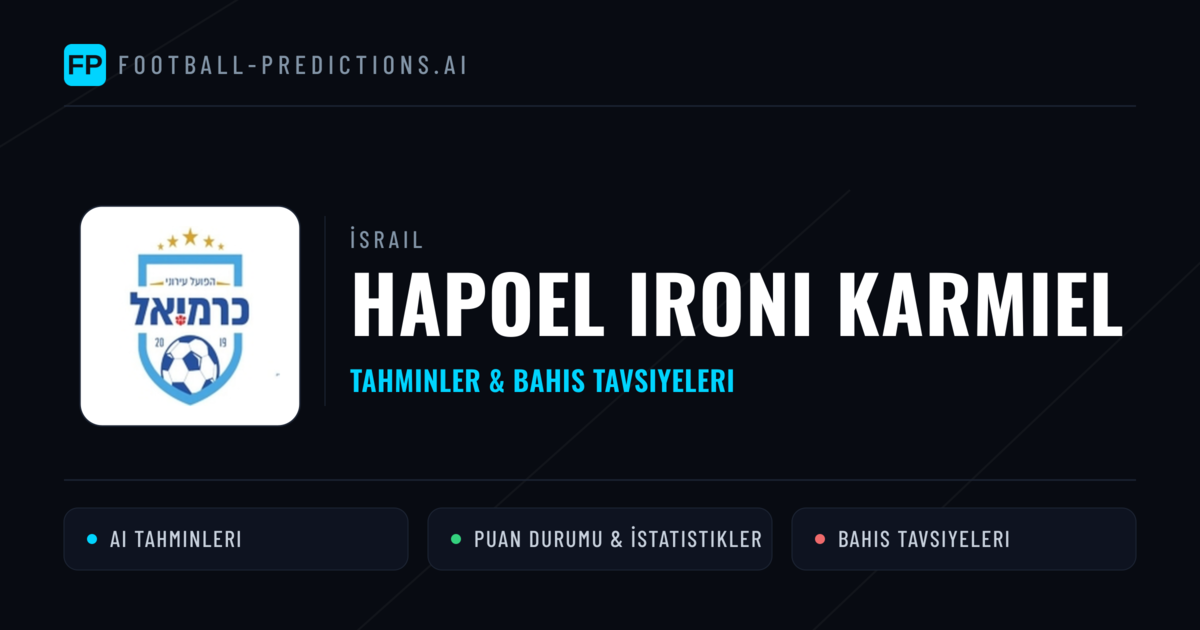Hapoel Ironi Karmiel Tahminleri & İstatistikler