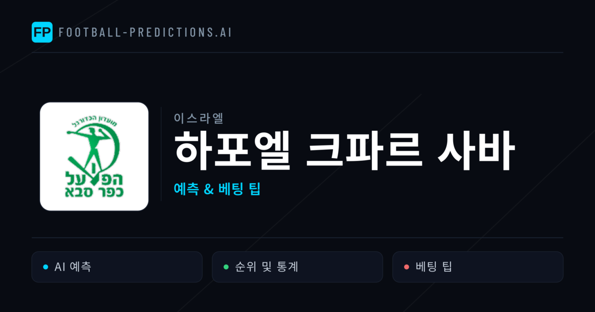 하포엘 크파르 사바 축구 예측 & 통계