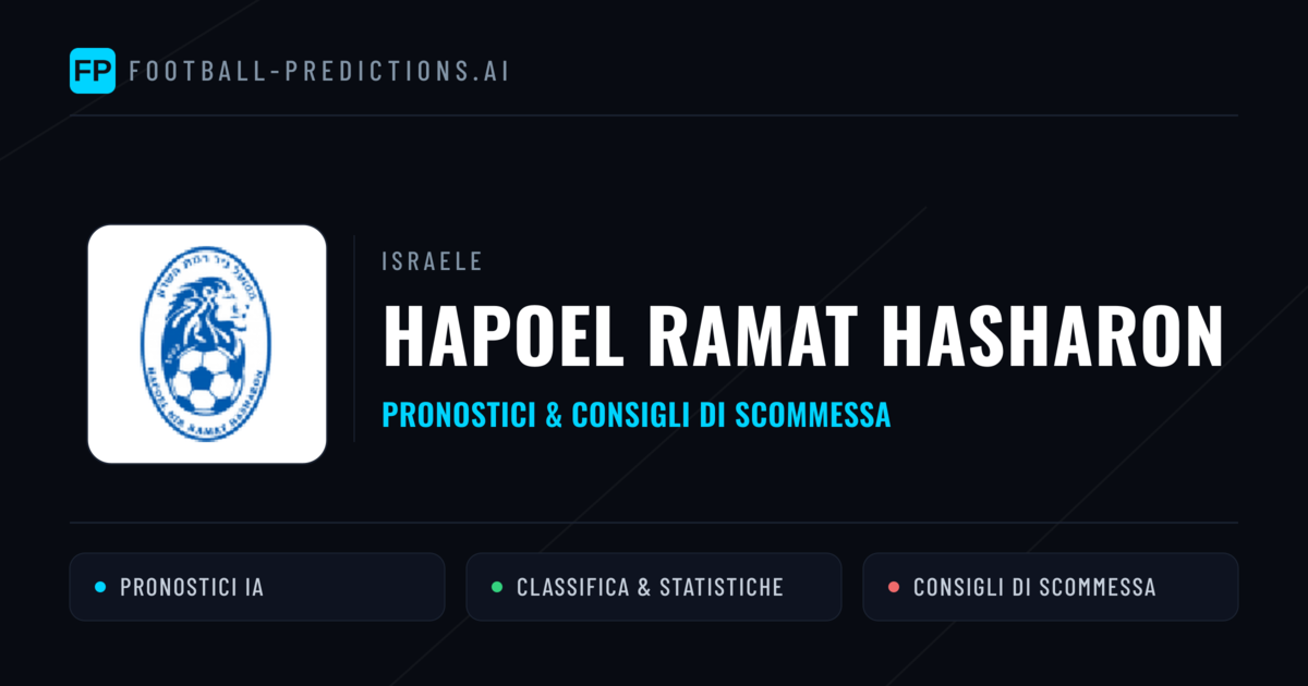 Pronostici e Statistiche Hapoel Ramat HaSharon