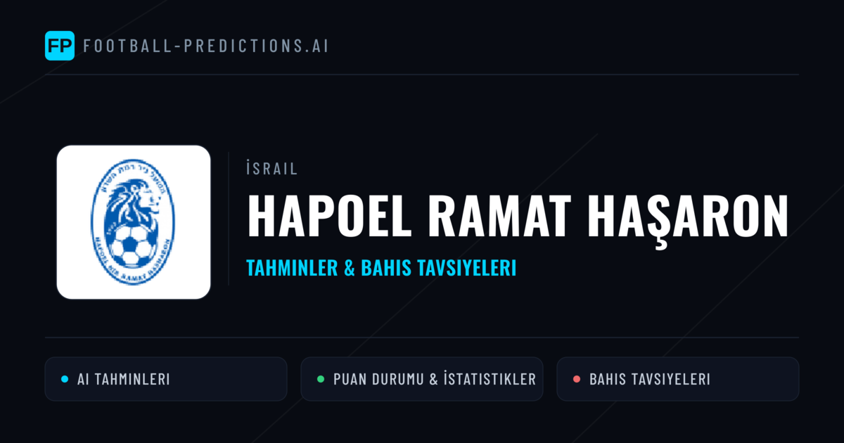 Hapoel Ramat HaŞaron Tahminleri & İstatistikler