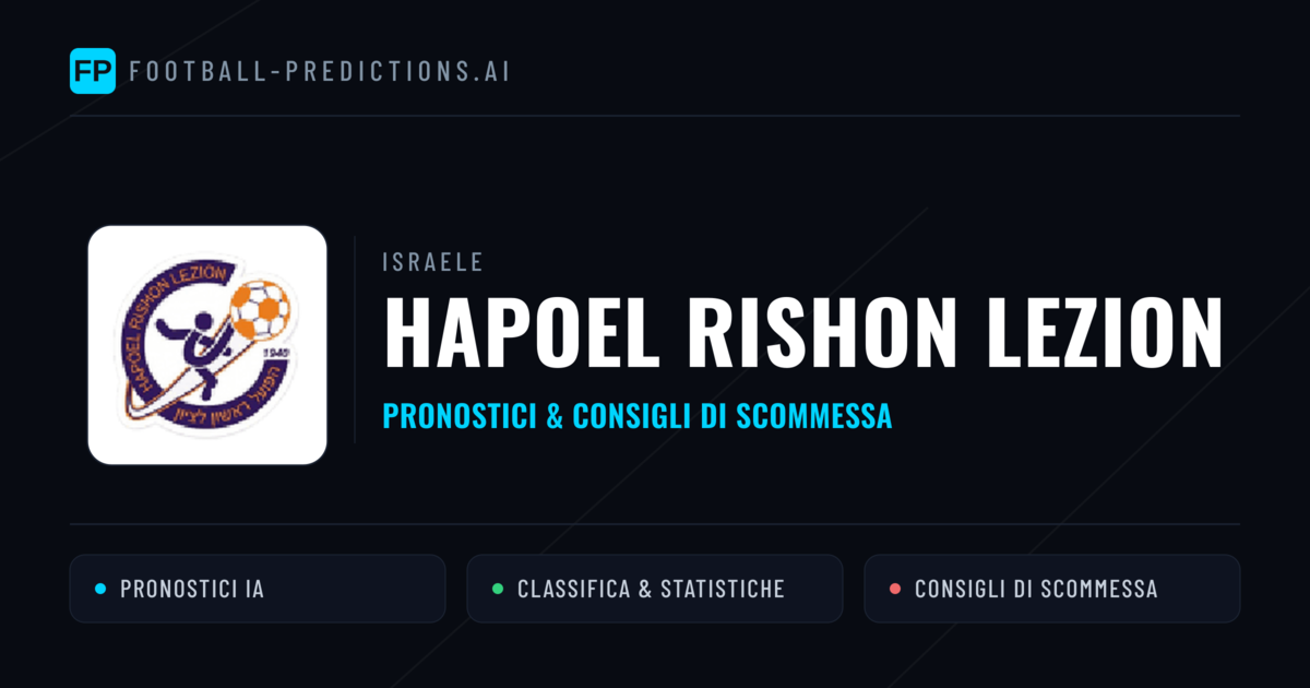 Pronostici e Statistiche Hapoel Rishon LeZion