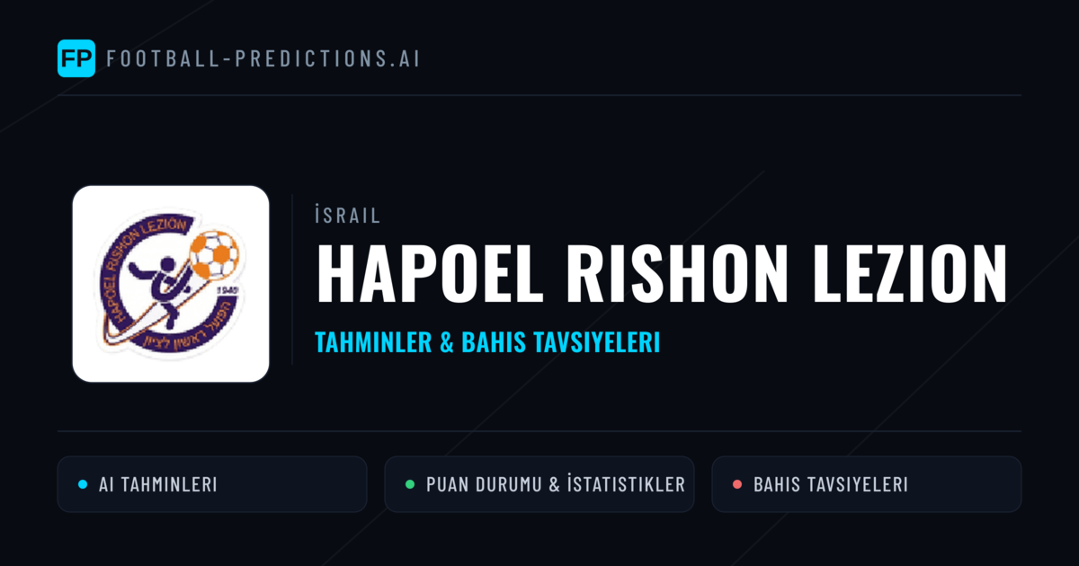 Hapoel Rishon LeZion Tahminleri & İstatistikler