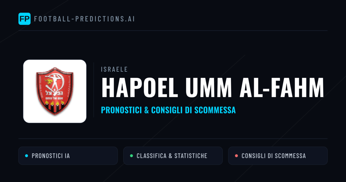 Pronostici e Statistiche Hapoel Umm al-Fahm