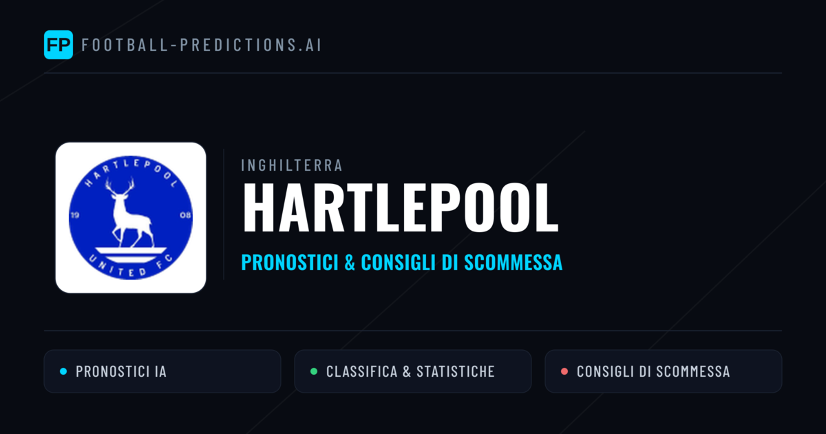 Pronostici e Statistiche Hartlepool