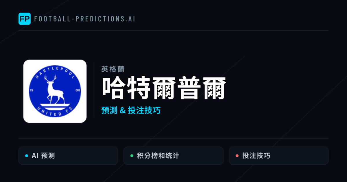 哈特爾普爾 運彩分析｜足球預測與數據