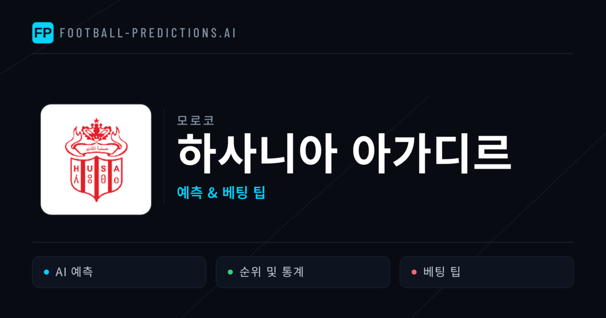 하사니아 아가디르 축구 예측 & 통계