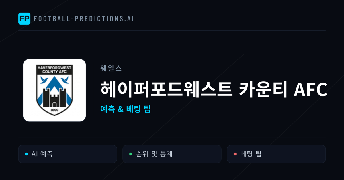 헤이퍼포드웨스트 카운티 AFC 축구 예측 & 통계