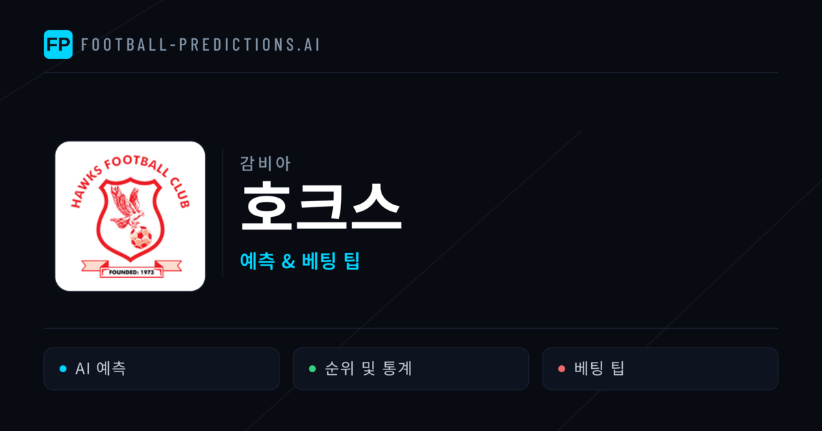 호크스 축구 예측 & 통계