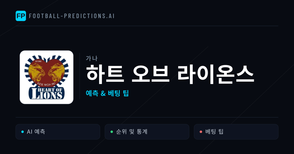 하트 오브 라이온스 축구 예측 & 통계