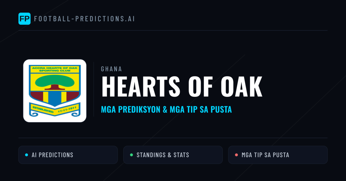 Hearts of Oak Predictions & Stats
